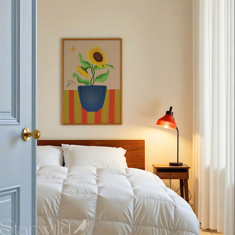 Thumbnail: Leo Stars In Bloom Botanical Pop Art Print | Semi-Gloss Poster
