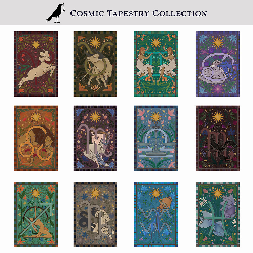 Thumbnail: Framed Sagittarius Cosmic Tapestry Canvas Print