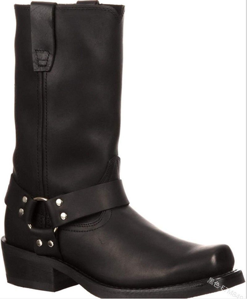 Thumbnail: PDEP Casual Cowboy Boots for Men Faux Leather Slip on Western Men Ankle Boots