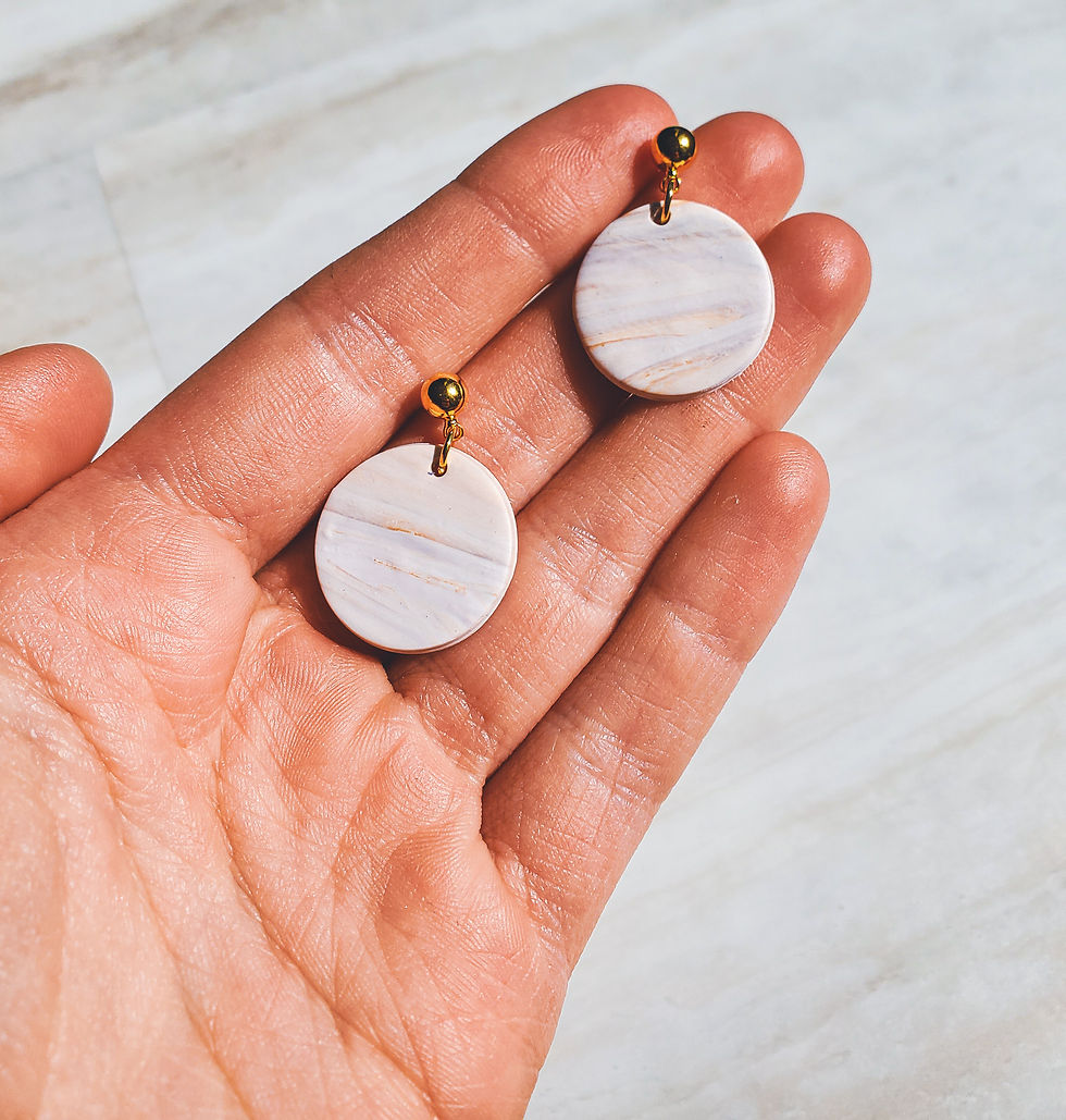 Gold White Marble Circle 