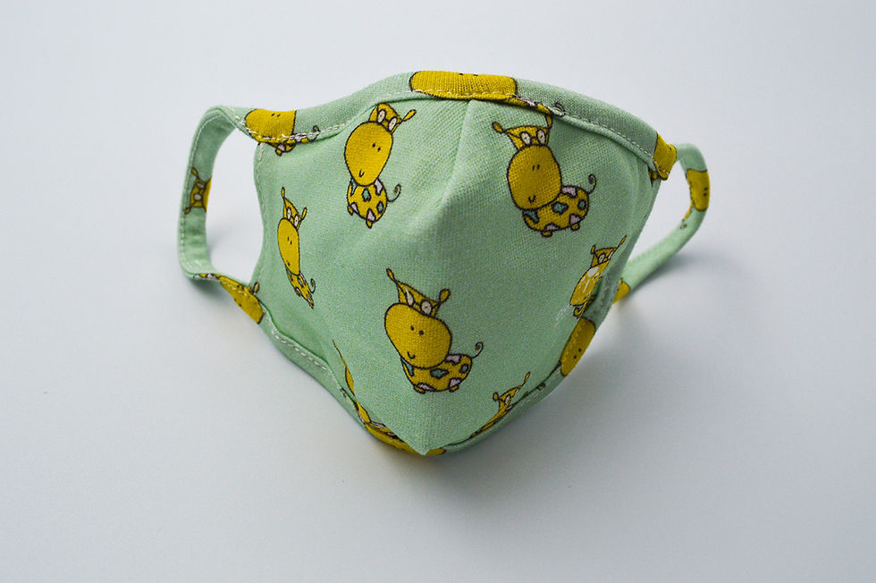 Miniatura: Máscara protectora para niños / Estampado Yellow Hippo Green