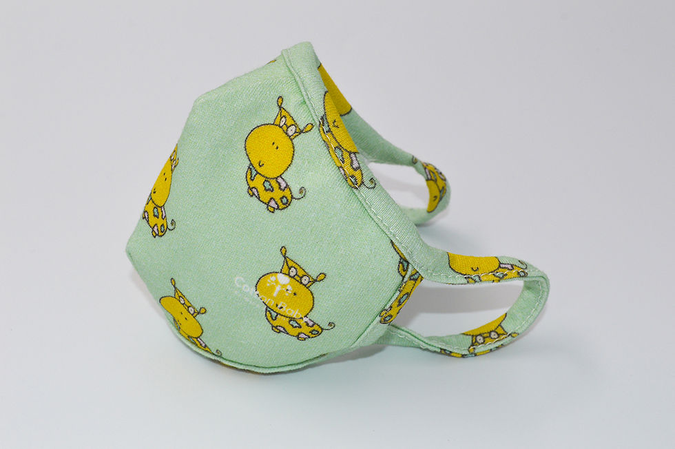 Miniatura: Máscara protectora para niños / Estampado Yellow Hippo Green