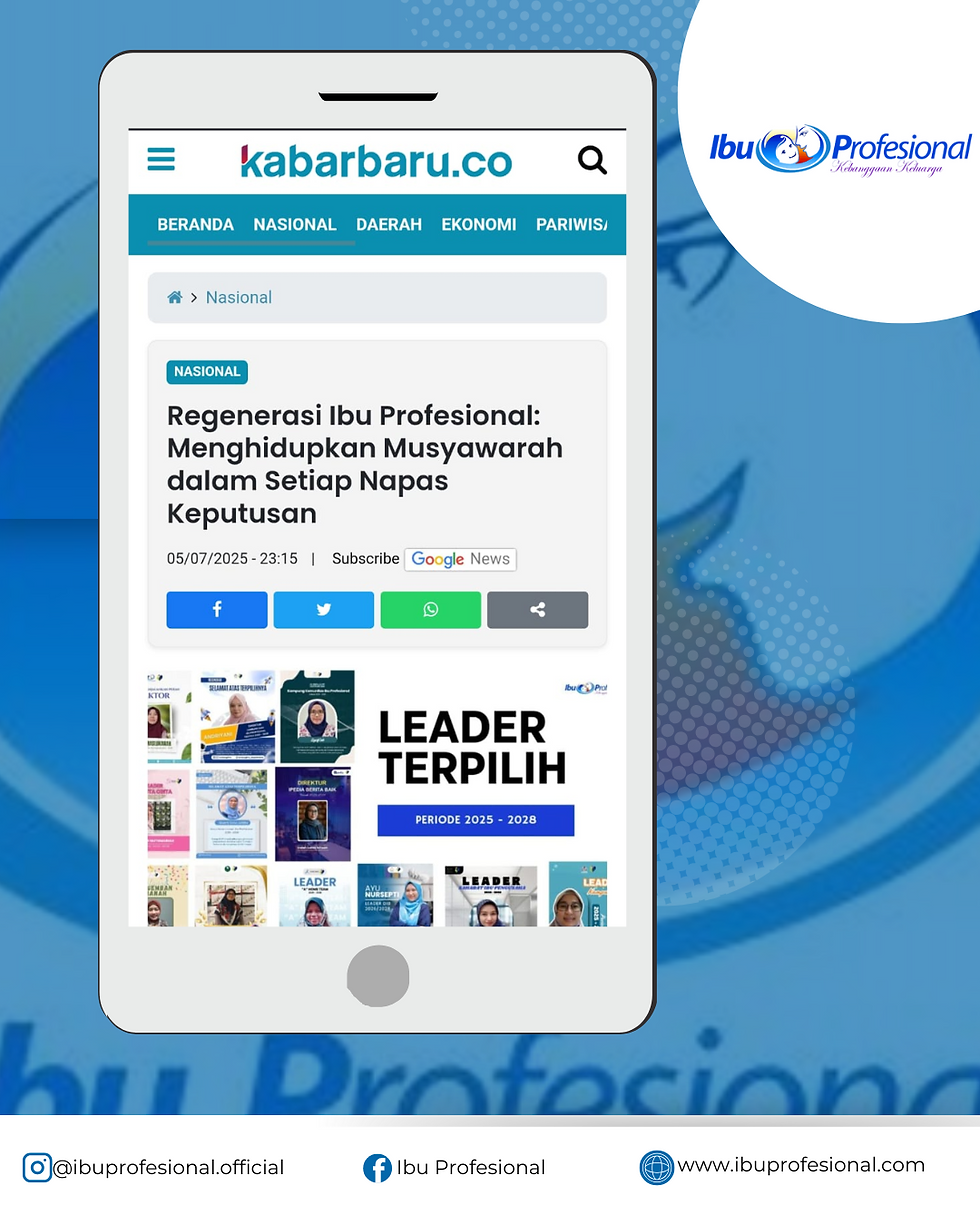 Liputan Regenerasi Ibu Profesional di kabarbaru.co (sumber : Ibu profesional)