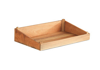 Açık büfe ahşap sepet - 50×30×10 cm ölçülerinde kayın ağacından ekmek ve meze sunum kutusu