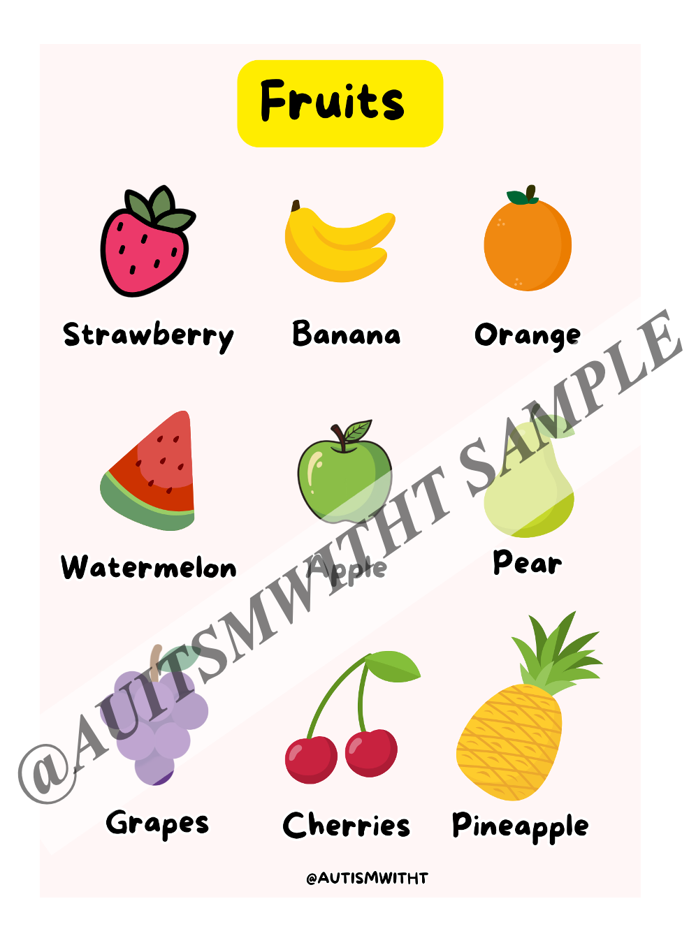 Everyday Fruits and Veggies -Pink