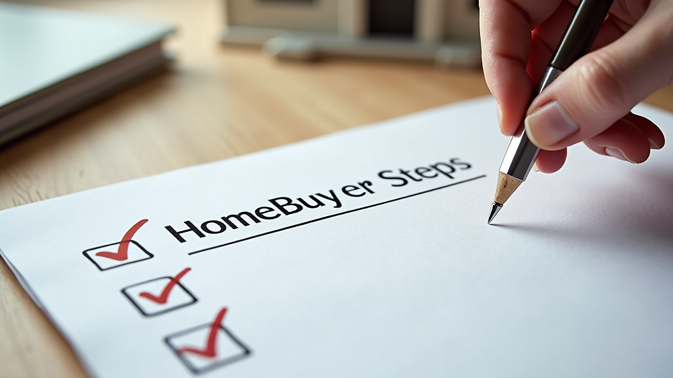 Close-up view of a checklist for home buying steps
