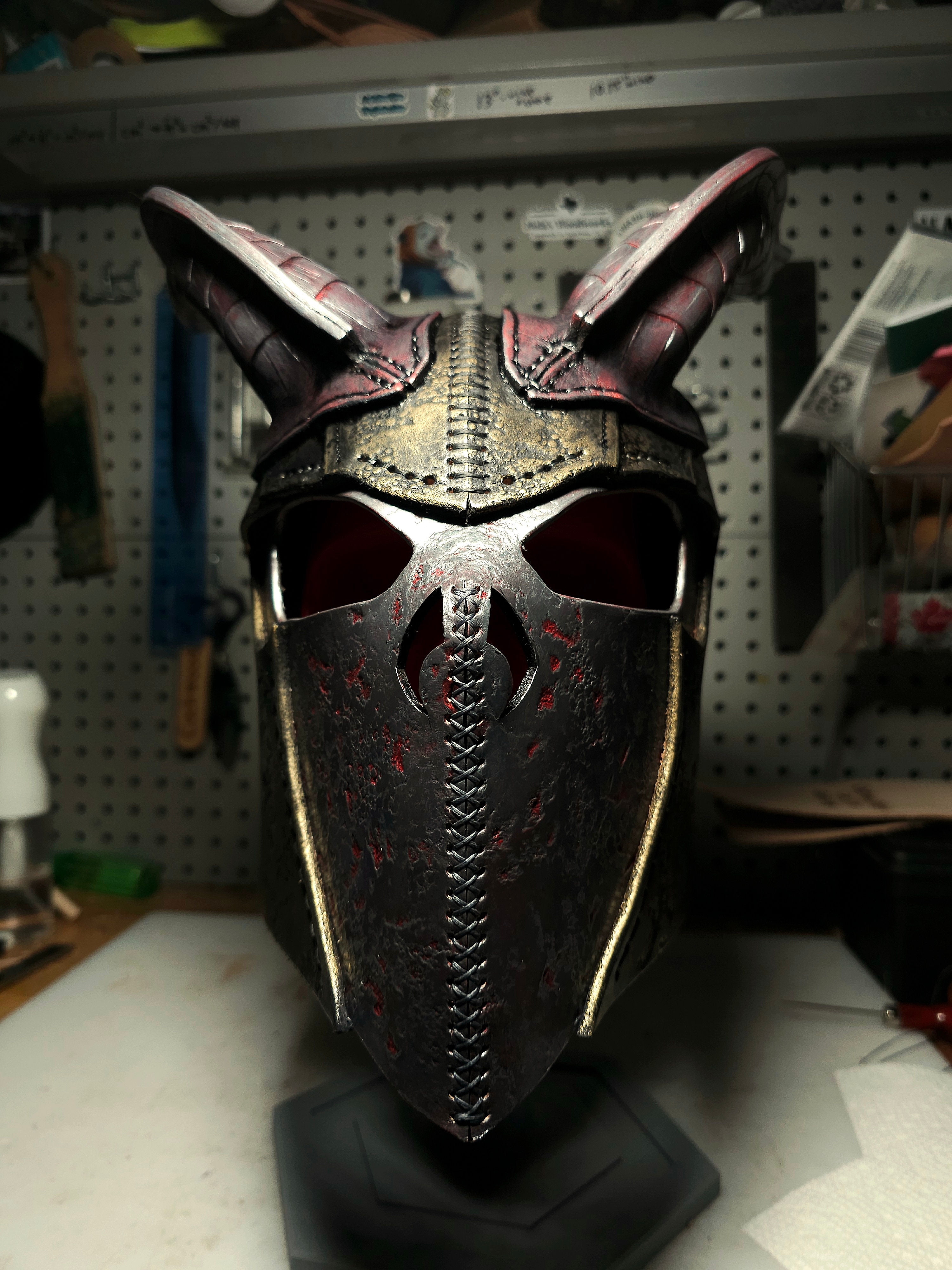 Legion - battle worn horned helmet