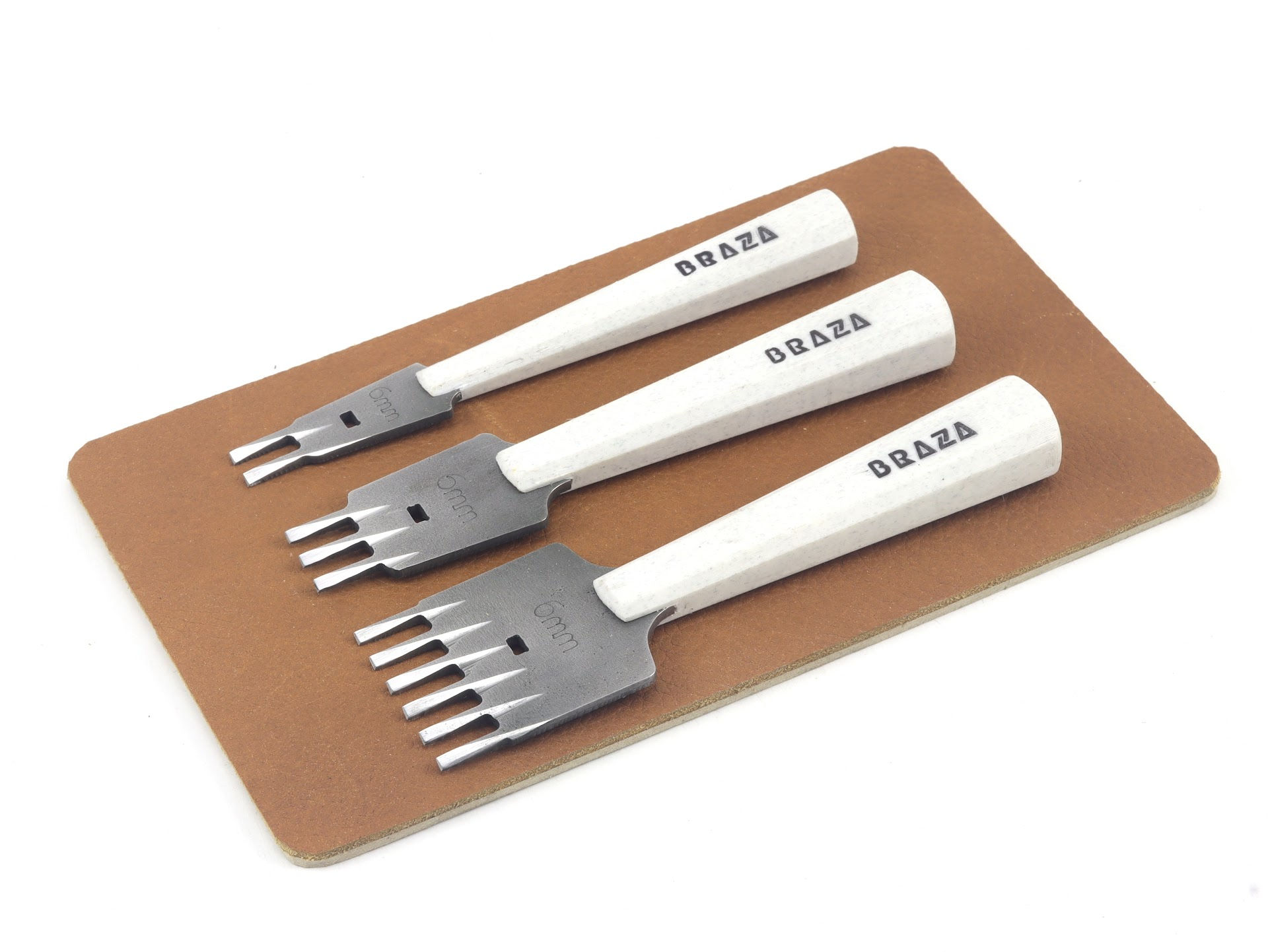 Kit 3 peças Cinzel para Couro - Furação Reta-Mármore