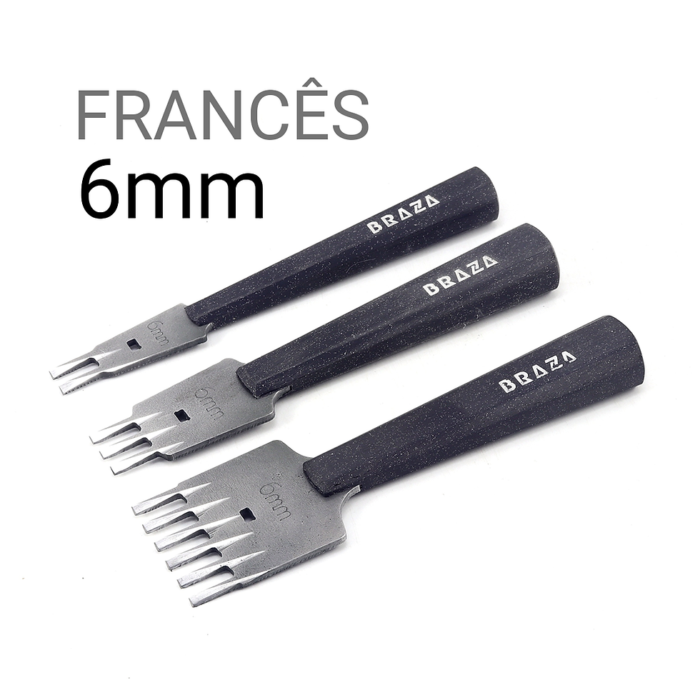 Miniatura: Kit 3 peças Cinzel para Couro - Furação Francesa-Granito