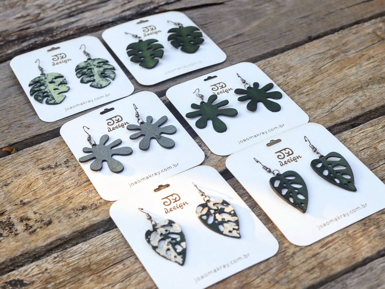 Brincos de couro - Coleção Folhas