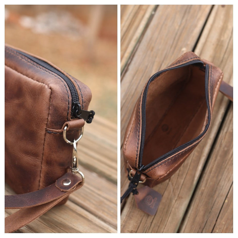 Miniatura: Bolsa de mão (tamanho Kindle) em couro Crazy Horse