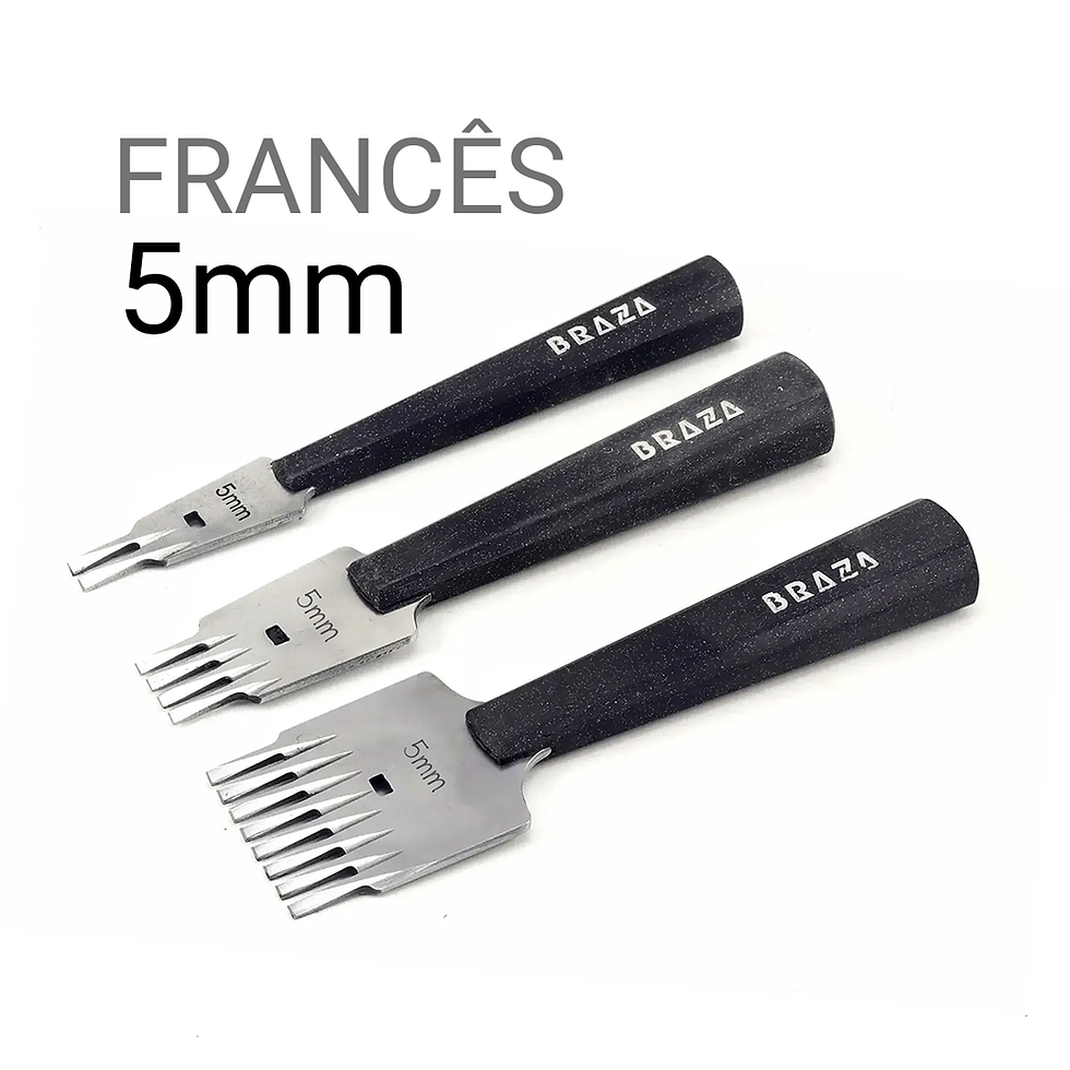 Thumbnail: Kit 3 peças Cinzel para Couro - Furação Francesa-Granito