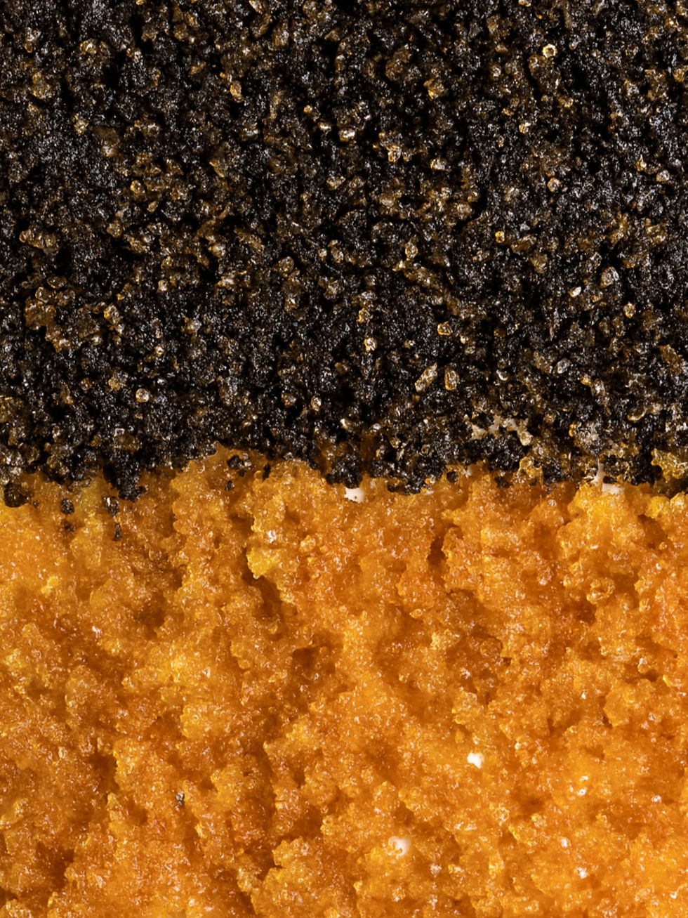 Close-up of natural lip scrub showing texture and exfoliating granules for gentle lip care