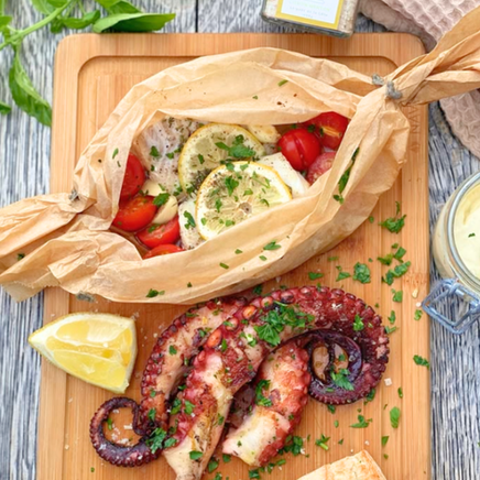 Oktopus und Kabeljau vom Grill – mediterranes Grillrezept mit Zitronensalz