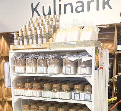 Salt Azur Salzmischungen Präsentation Feinkost