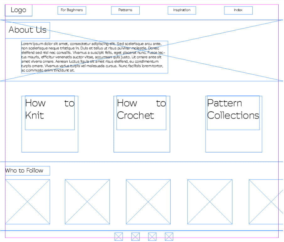 Home page wireframe