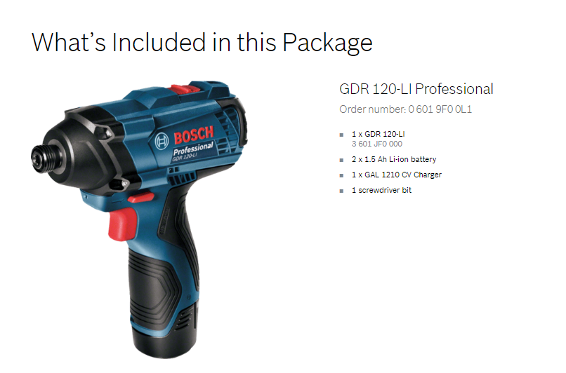 Thumbnail: BOSCH 12v Combo Kit Impact Driver/Wrench- GDR 120-LI