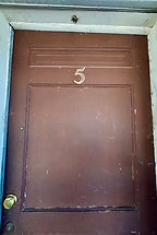 Scratched brown door with oxidized metallic #5