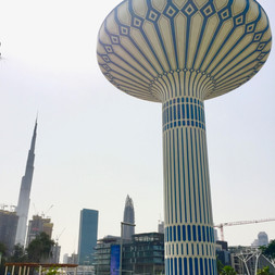 Al Khazzan park and water tower in its new coloring in 2018