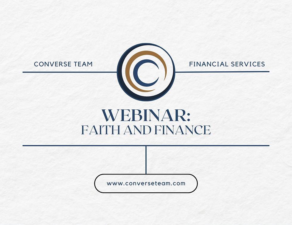 The Faith & Finance webinar, presented by Kevin Gruetter, explores how personal values influence financial decisions and long-term financial well-being. Participants consider values such as generosity and stewardship and reflect on how their own priorities impact budgeting, debt management, and investing. The session provides practical strategies that can be applied to improve cash flow, make informed financial decisions, and work toward greater financial stability.