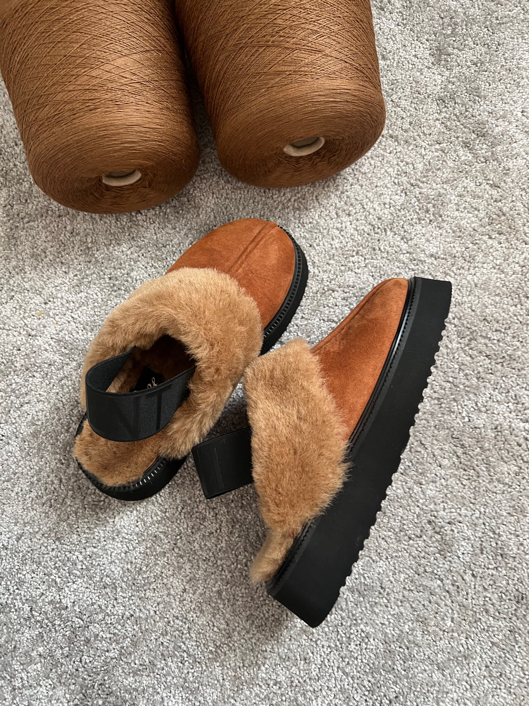 Капці вуличні із хутром  