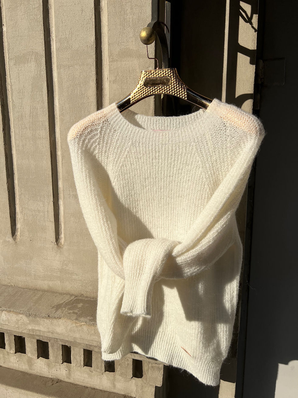 Raglan jumper made of kid mohair and silk