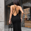 Thumbnail: Dress with open back and round neck