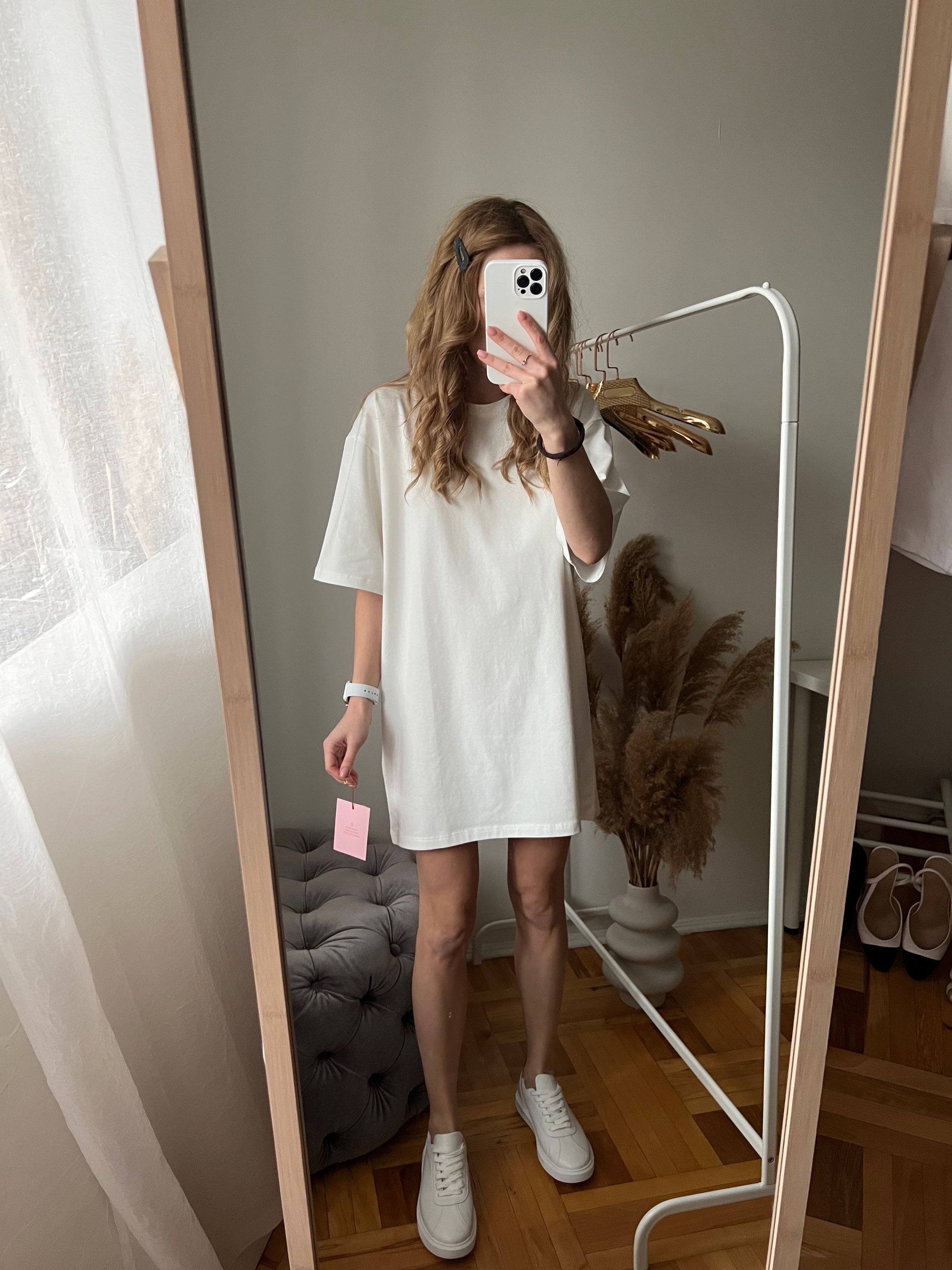 The dress is a basic T-shirt