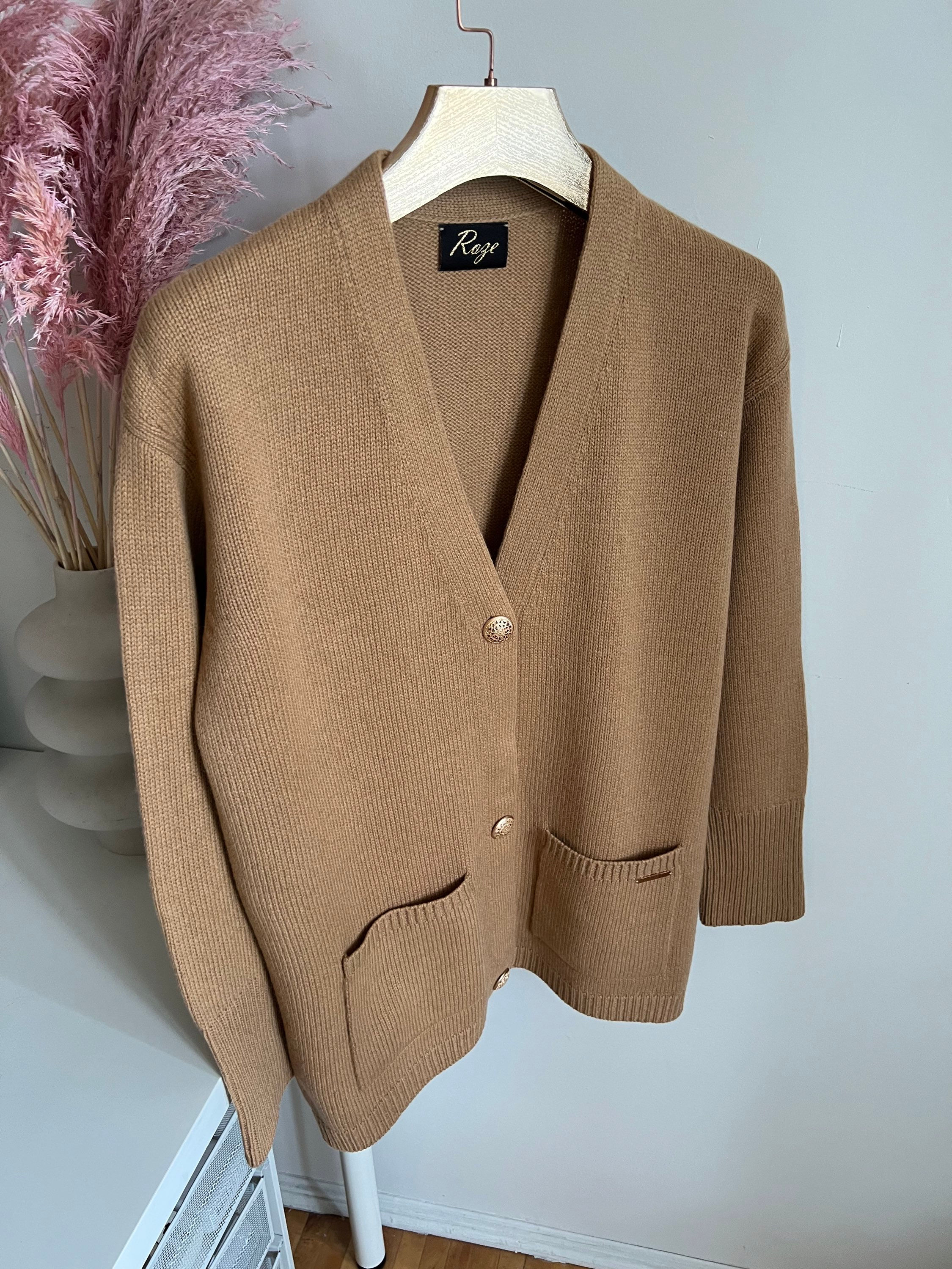 Camel long cardigan
