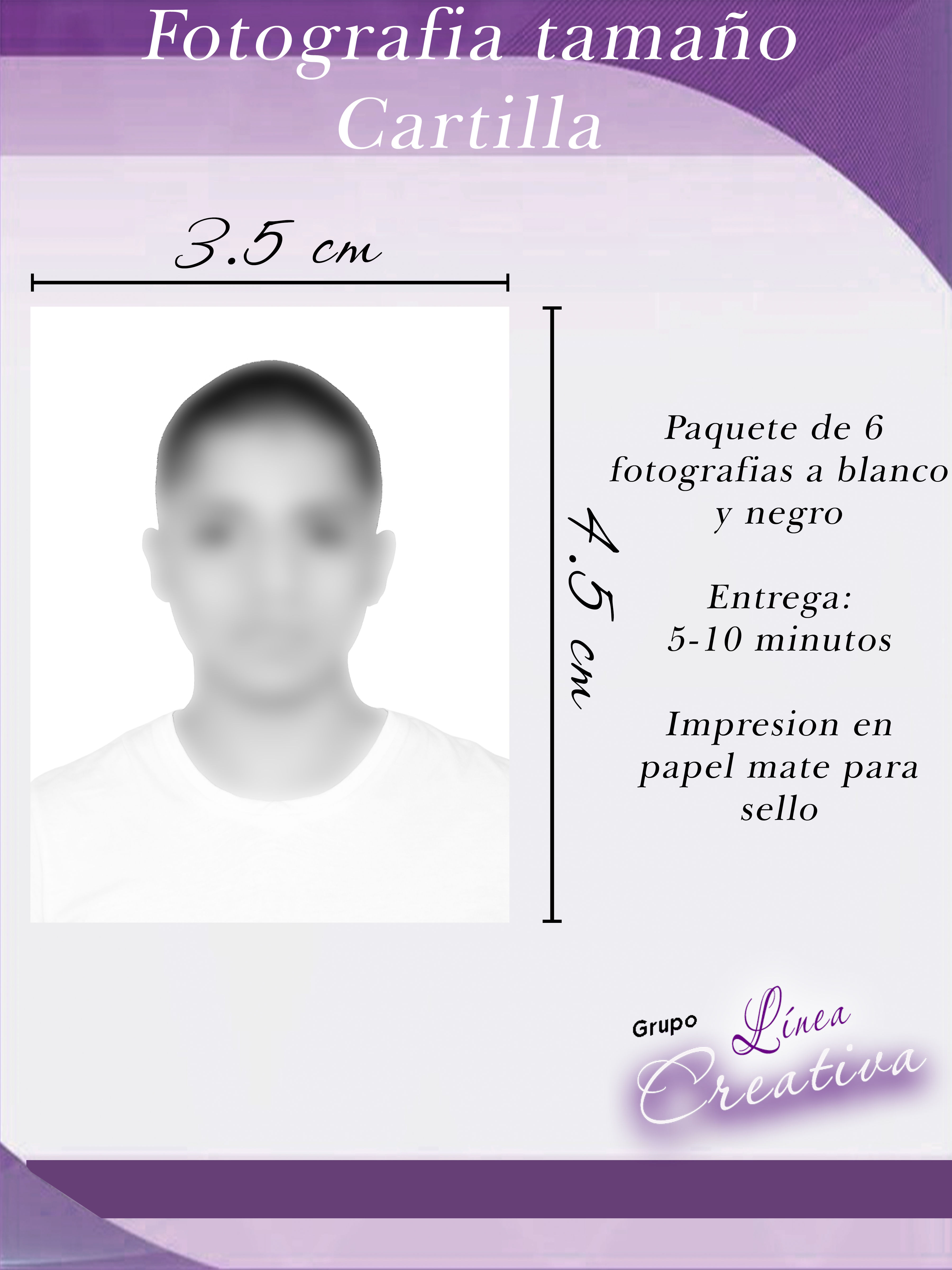 Fotografia tamaño Cartilla