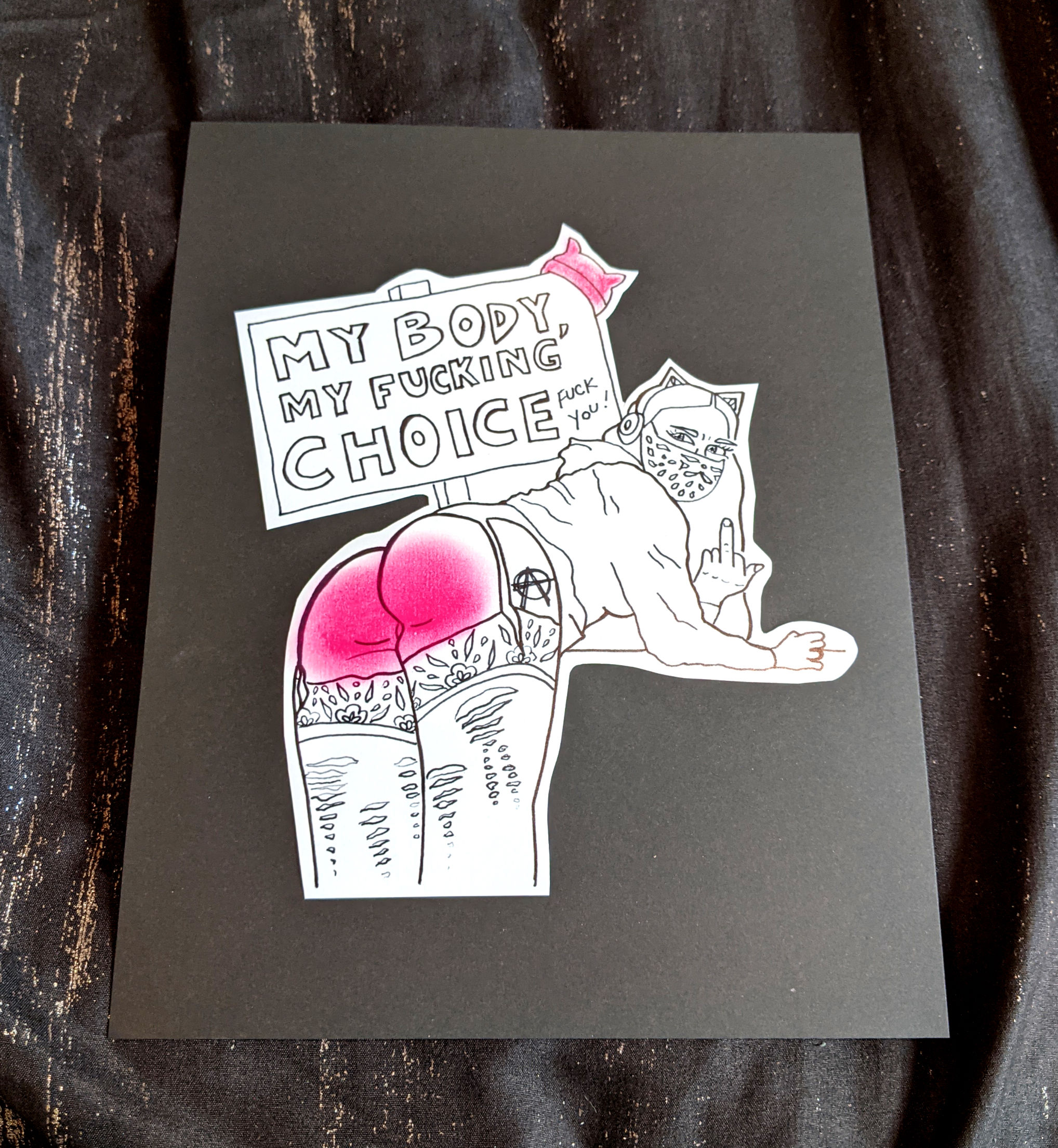 Spanking Art Print: "Pussy Hat Minimalist"