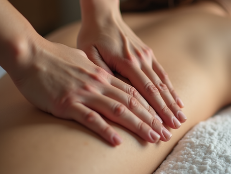 Close up of hands massaging
