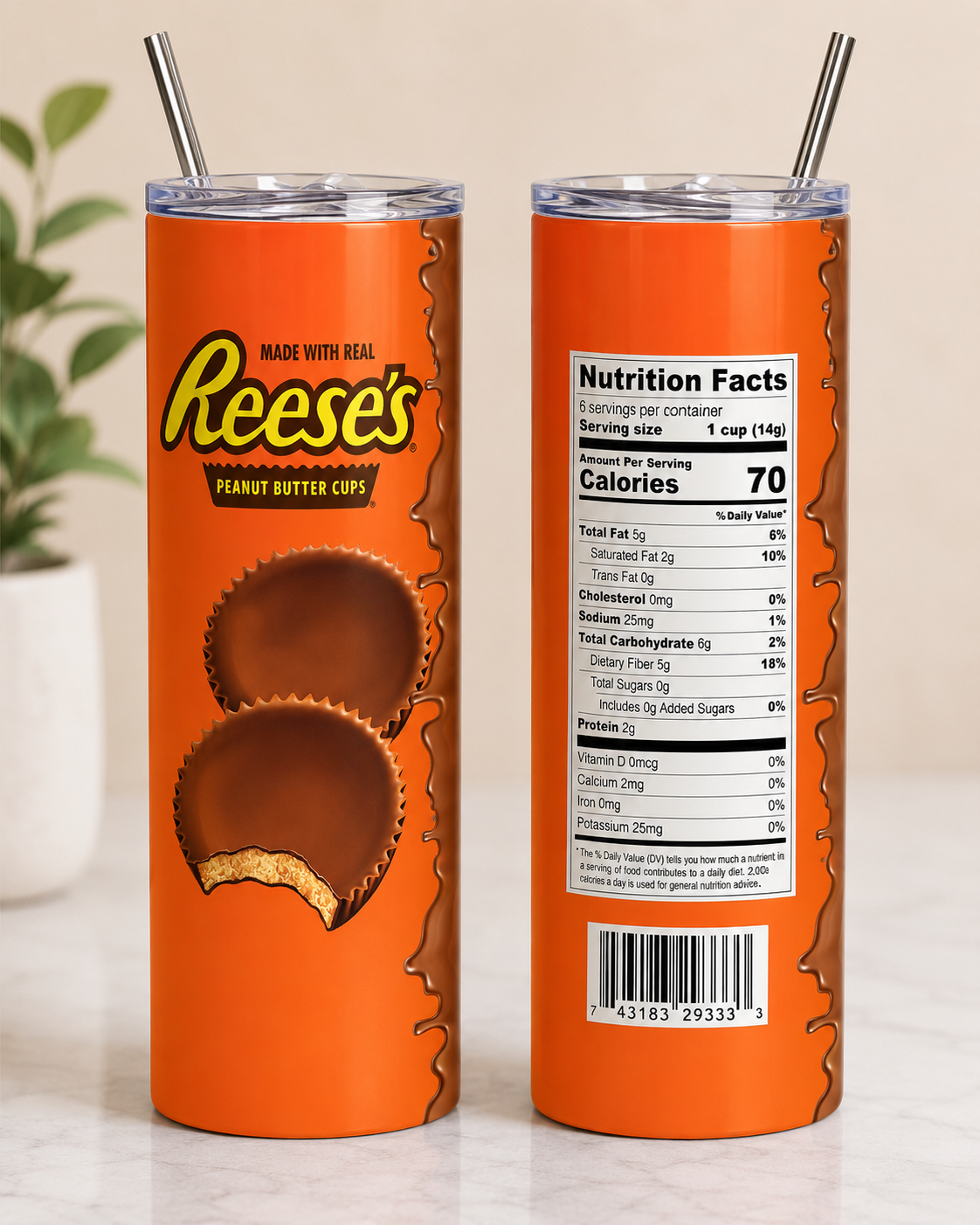 Peanut Butter Cup-Inspired 20 oz Skinny Tumbler