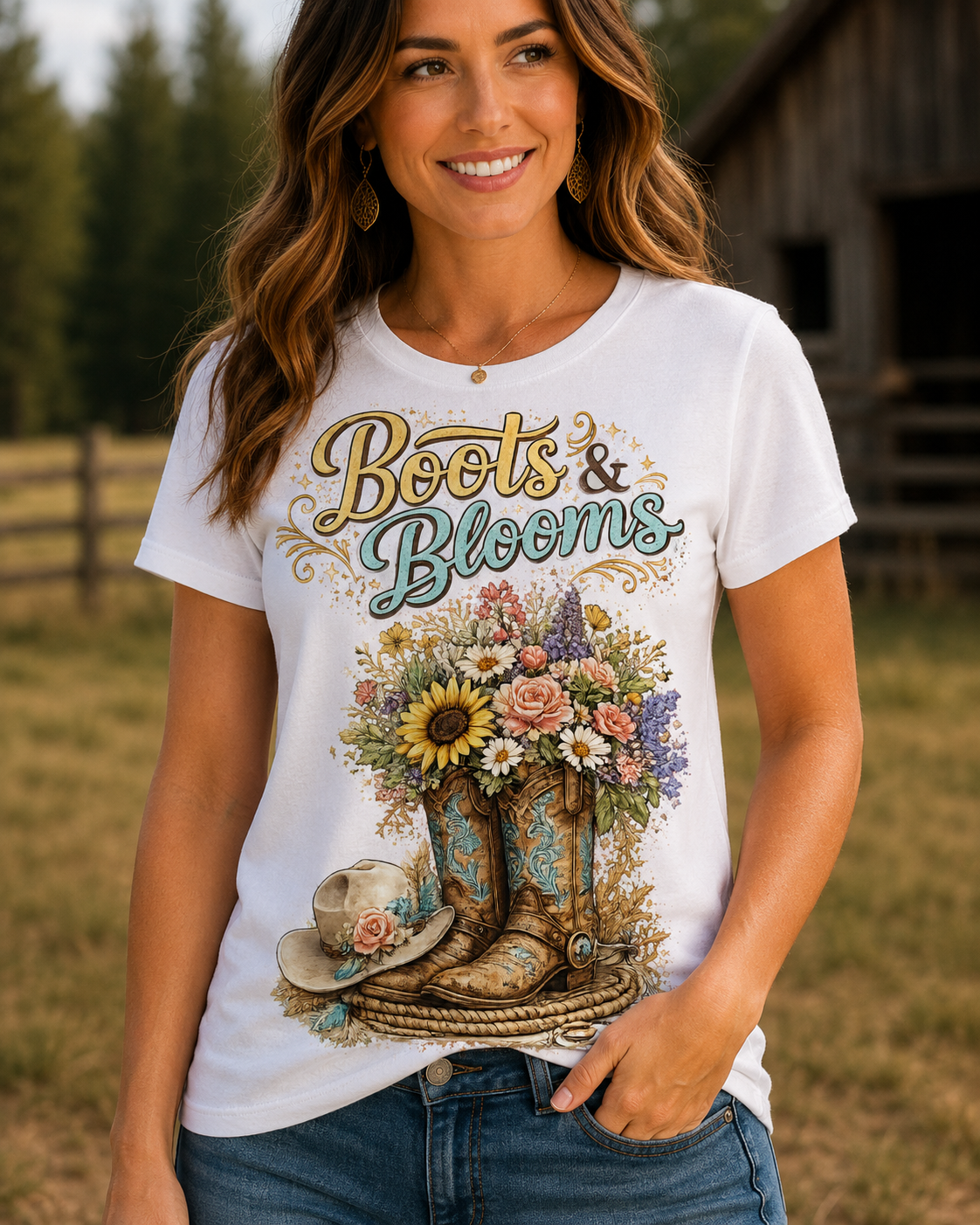 Boots & Blooms Tee
