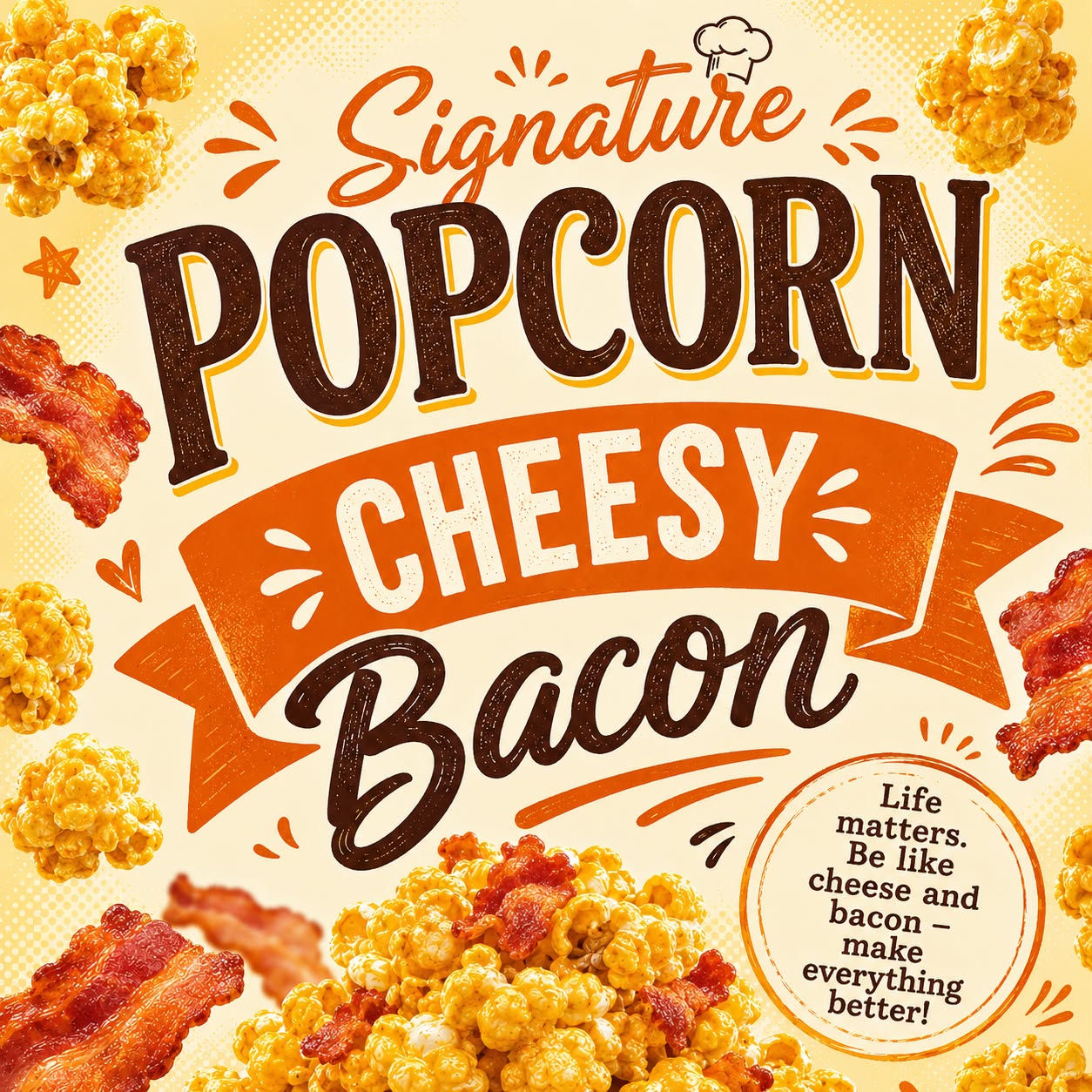 Large Gourmet Cheesy Bacon Popcorn Bag