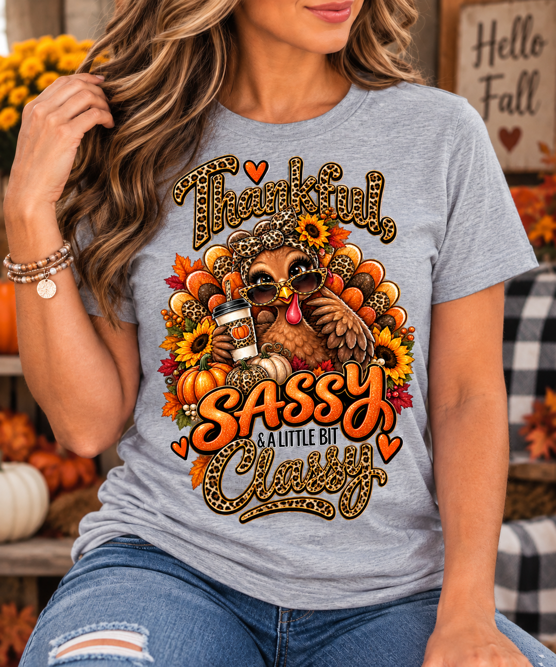 🦃 Thankful, Sassy & A Little Bit Classy T-Shirt