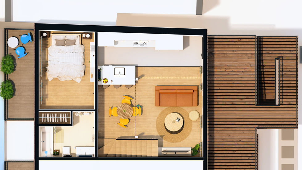 Vue en plan 3ème étage - logement 16