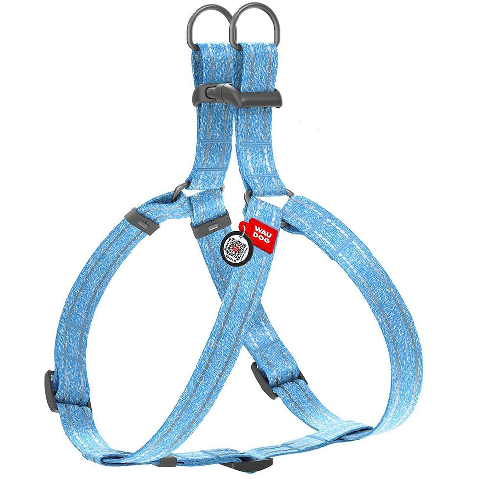 Thumbnail: Blue Cotton Dog Harness Eco Friendly Adjustable for Medium Dogs M Size 2332 in