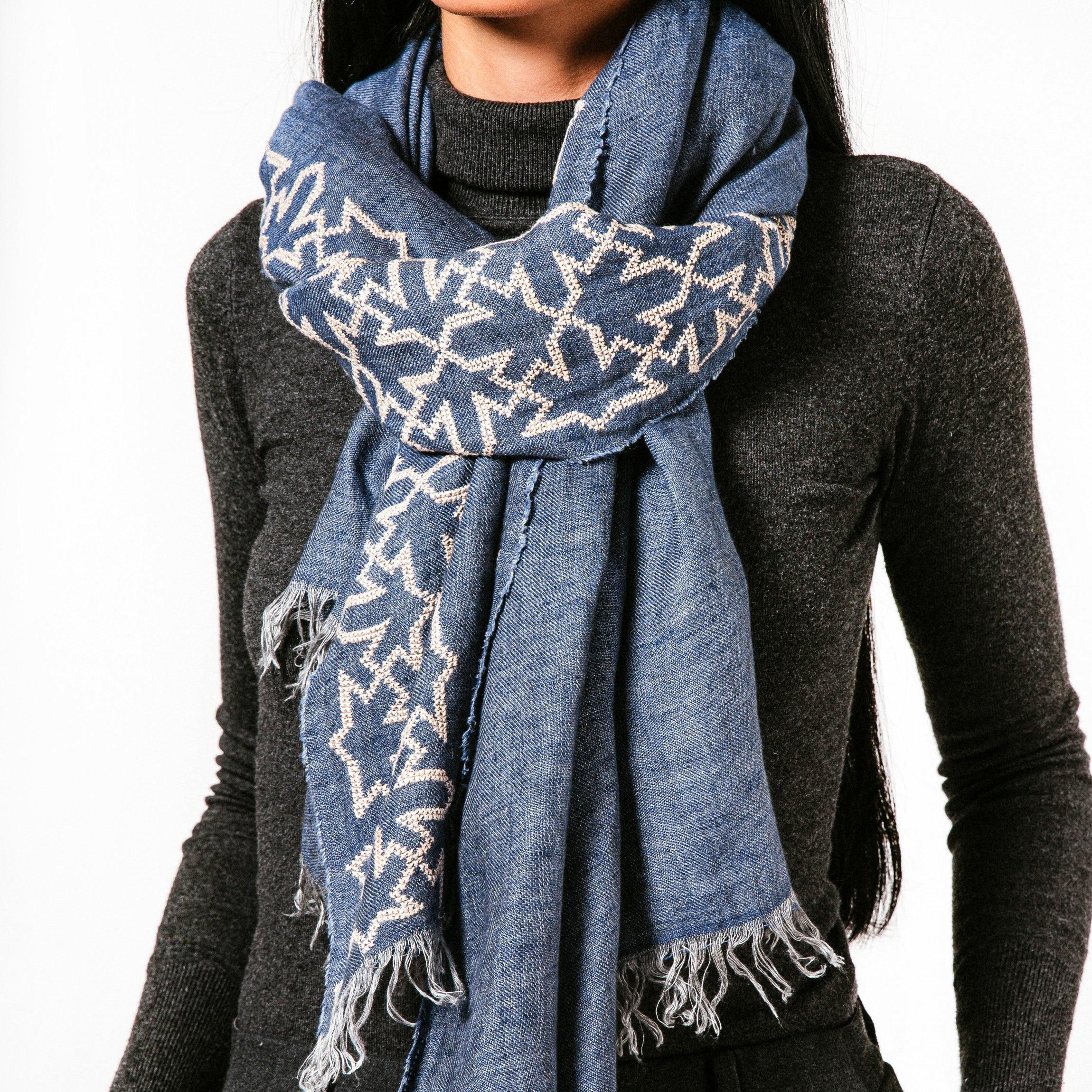 Blue Linen Shawl Sultan Han