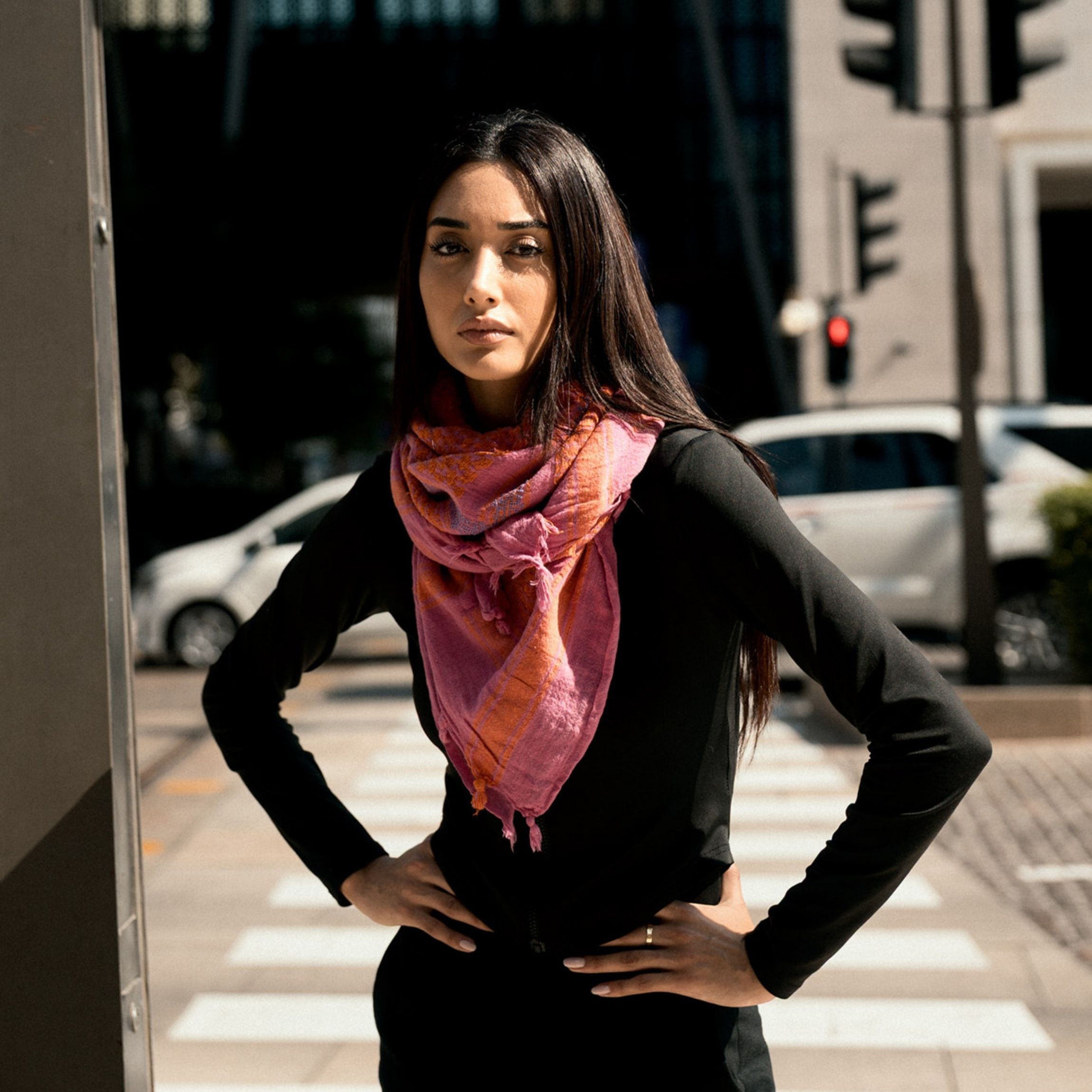 Mary Cotton Keffiyeh (Pink)