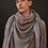 Thumbnail: Gray Merino Wool & Silk Keffiyeh Shawl IBRAHIM