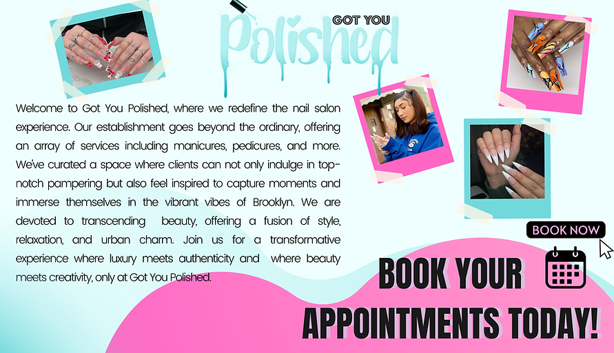 Got You Polished company overview with manicure and pedicure service images on the homepage.