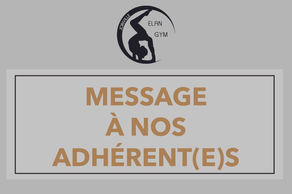 Message à nos adhérent(e)s