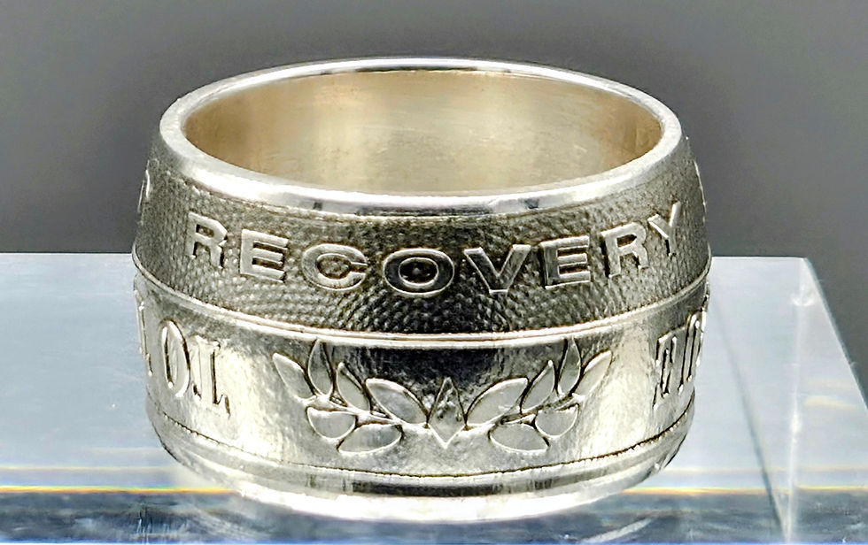 Thumbnail: AA Recovery Coin Ring - 1 Oz .999 Fine Silver