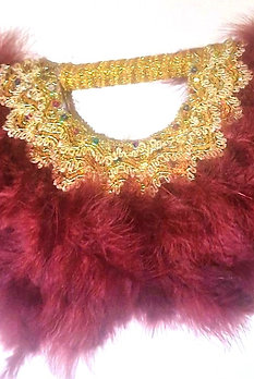 WINE AFRICAN WEDDING AND PARTY DRESSY FEATHER FAN