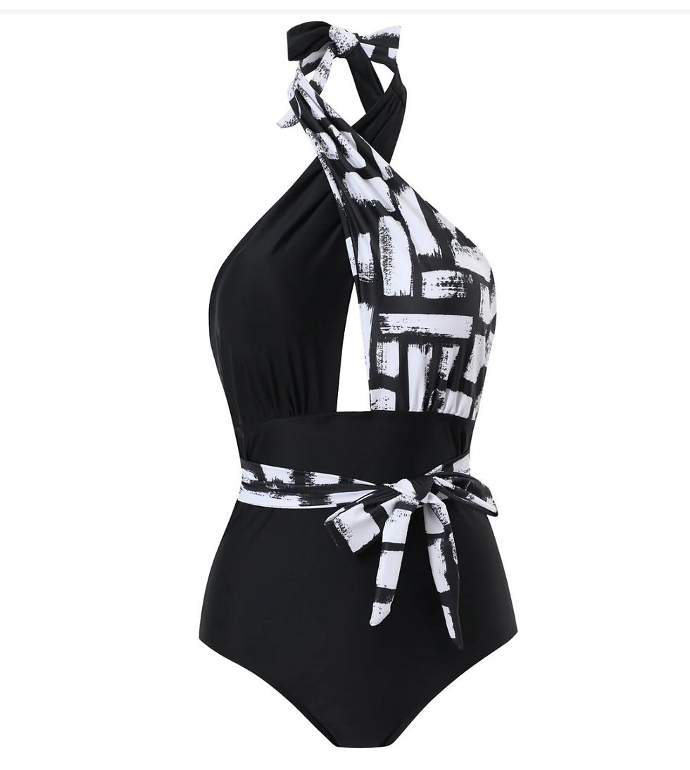 bathing suit one piece black and white