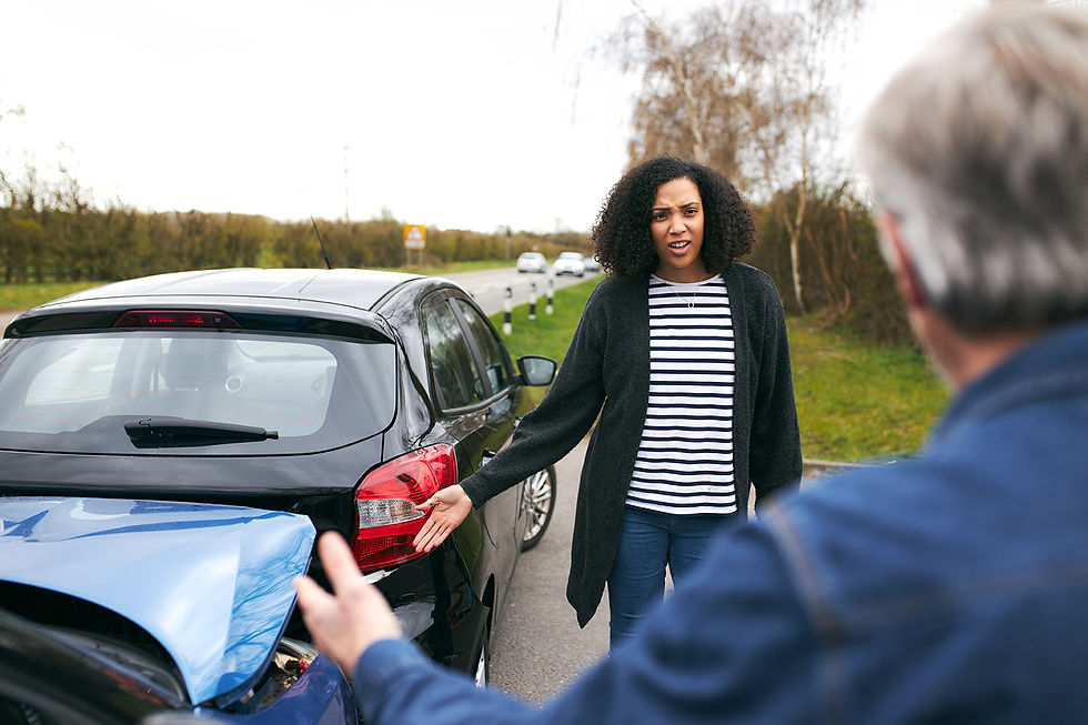 Woman arguing with uninsured driver