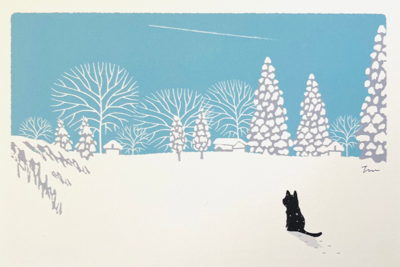 Thumbnail: Tabineko Traveling Cat Winter Postcards By Toshinori Mori