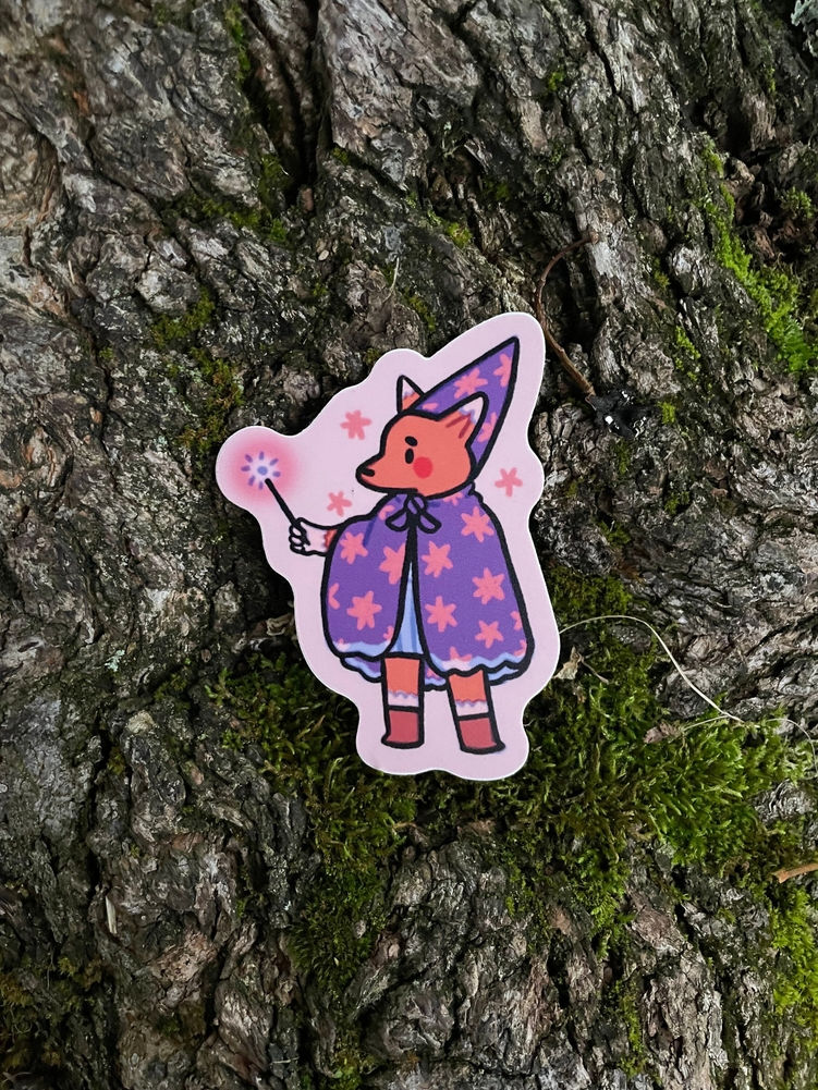 Georgie the Wizard Fox Sticker By Paper Rat Illustrations
