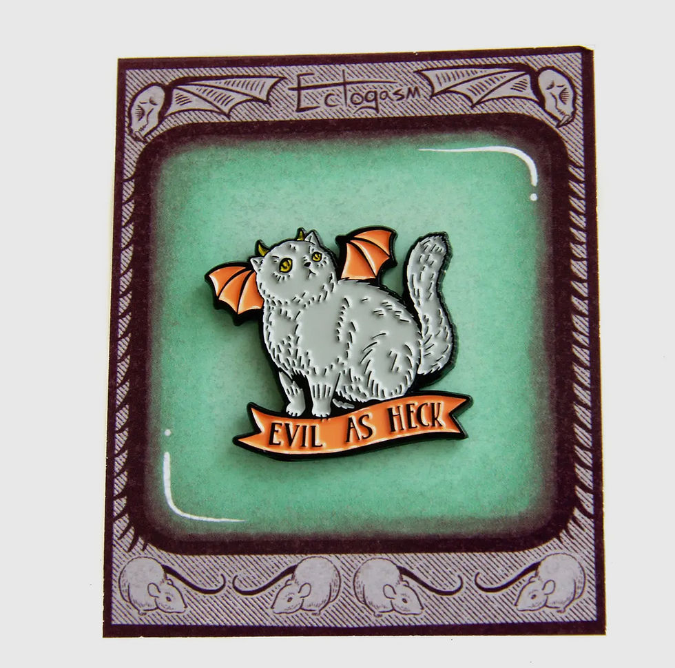 Thumbnail: Evil As Heck Devil Cat Enamel Pin By Ectogasm